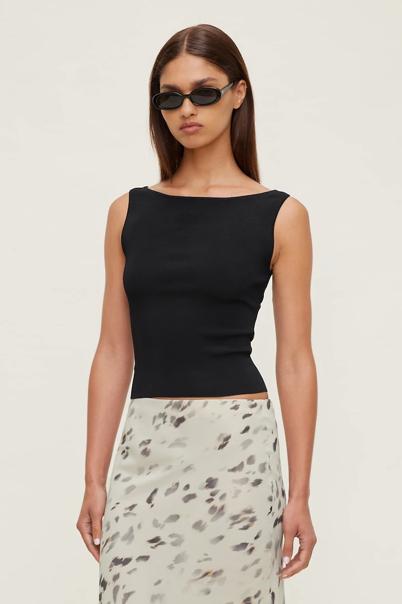 Boat Neck Sweater Tank Top