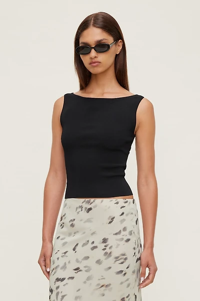 Boat Neck Sweater Tank Top