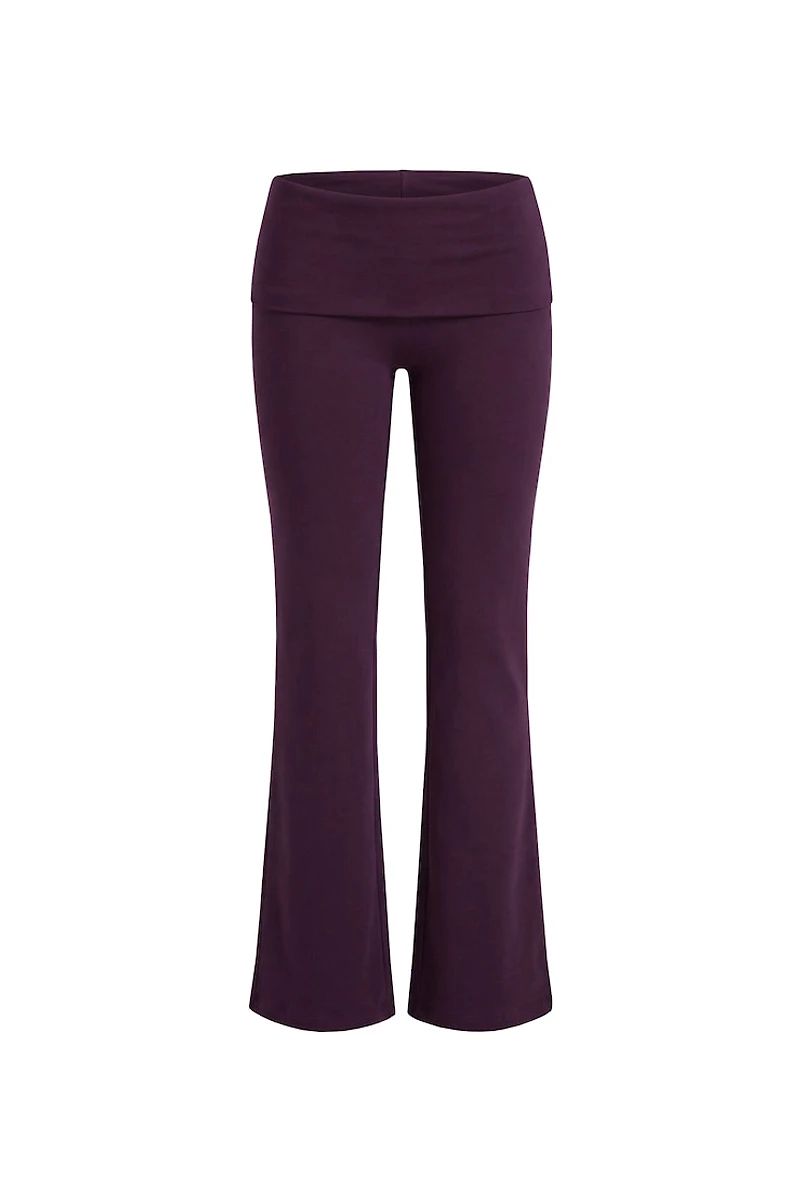 Pantalon à jambe semi-évasée et taille repliée StretchTerry