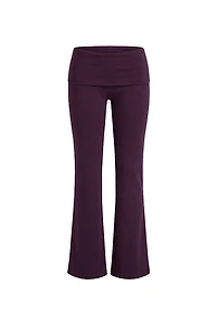 Pantalon à jambe semi-évasée et taille repliée StretchTerry