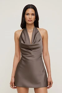 Camila Satin Romper Mini Dress