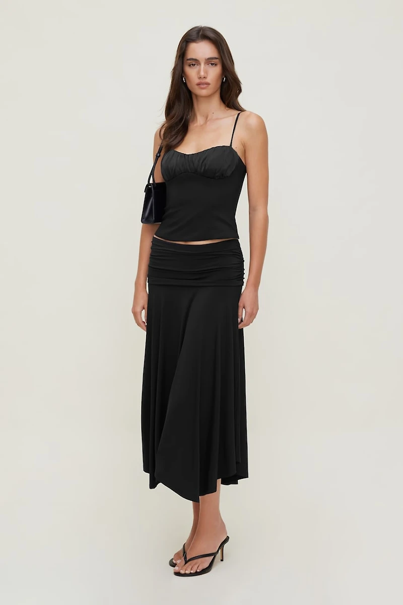 Sculpt Asymmetric Midi Skirt