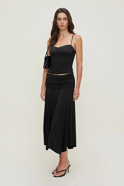 Sculpt Asymmetric Midi Skirt