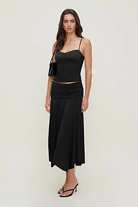 Sculpt Asymmetric Midi Skirt
