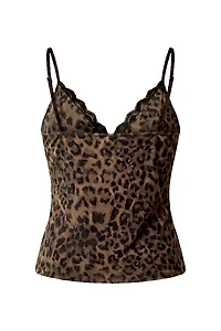 Camisole Sleek à bordure en dentelle et col plongeant