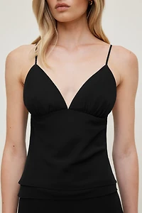 Plunge Babydoll Tank Top