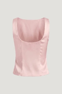 Open Back Satin Tank Top