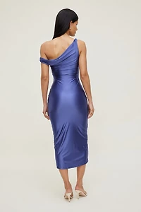 Robe maxi extensible et satinée Jayde