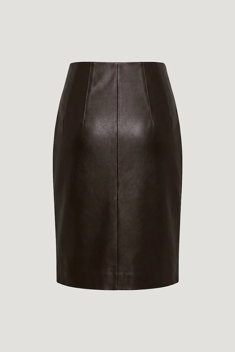 Faux Leather Midi Skirt