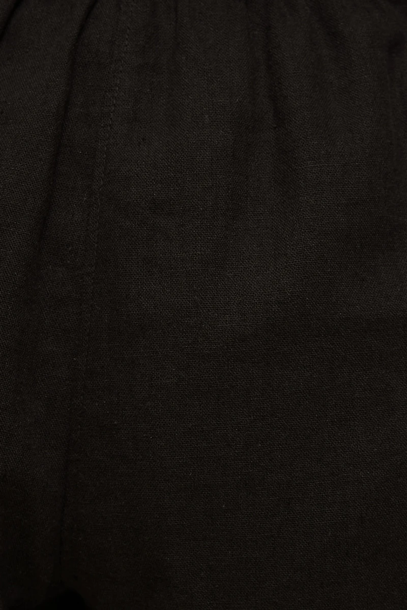 Short à taille haute en lin