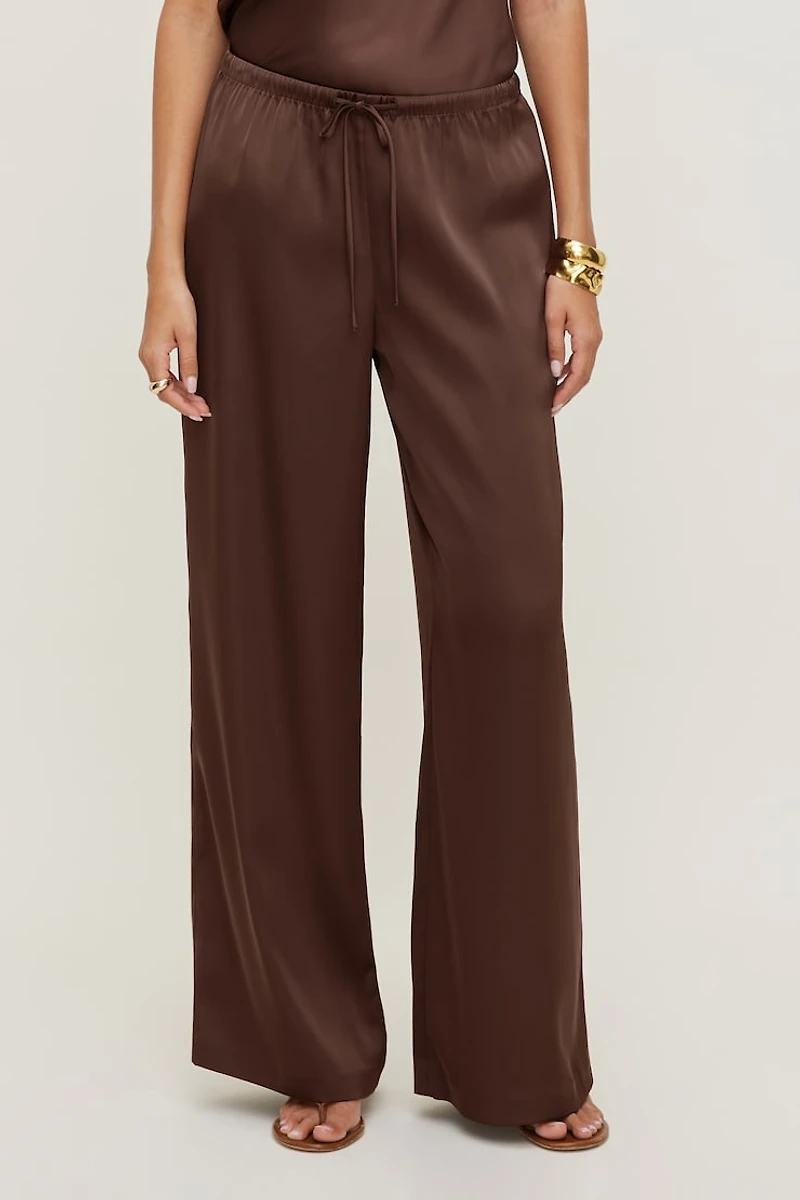 Leo Satin Wide Leg Pants