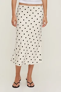 Delila Satin Midi Skirt
