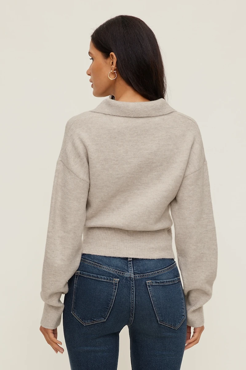 Audrey Cinched Polo Sweater