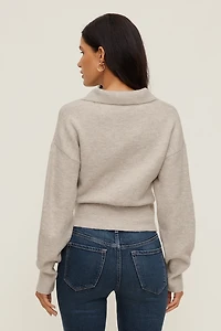 Audrey Cinched Polo Sweater