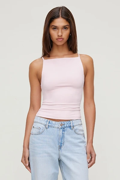 Camisole sculptante à col bateau et bretelles