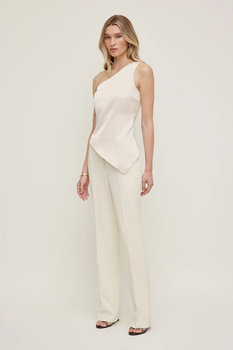 Single Shoulder Satin Top