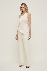 Single Shoulder Satin Top