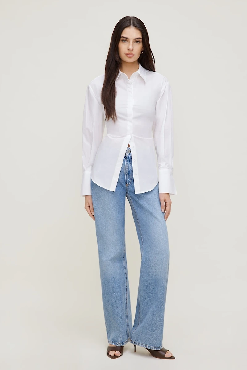 Poplin Cinch Back Shirt