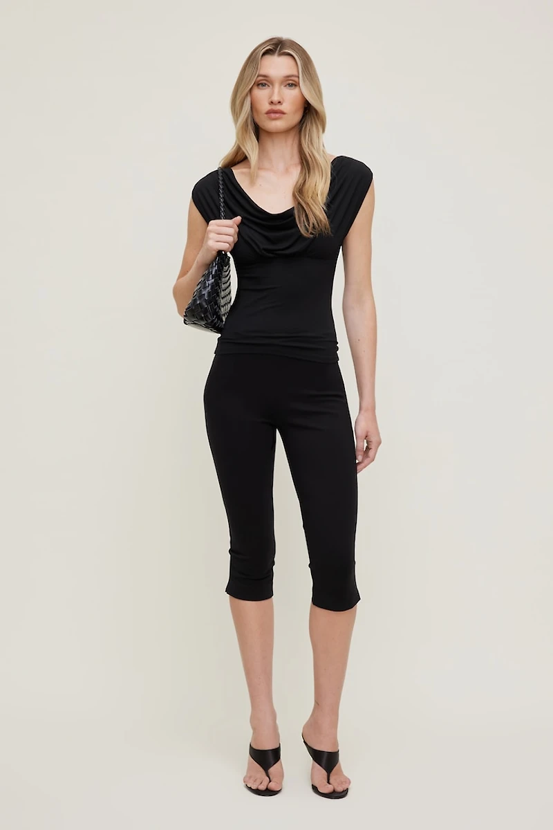 Draped Scoop Neck Top