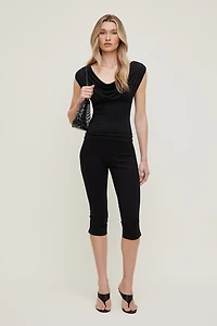 Draped Scoop Neck Top