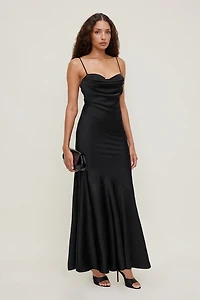 Bustier Satin Maxi Dress