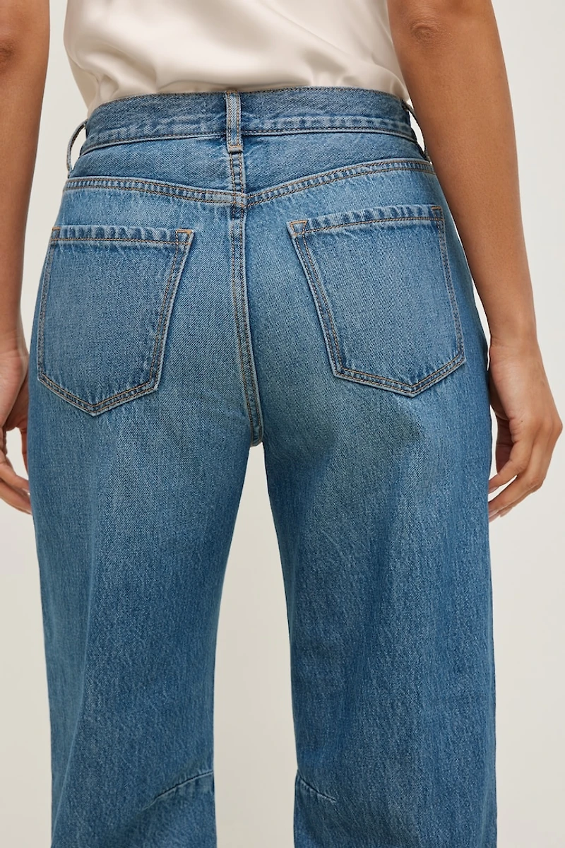 Theo Mid Rise Barrel Leg Jeans