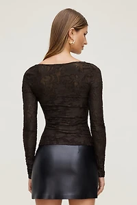 Nola Jacquard Long Sleeve Top