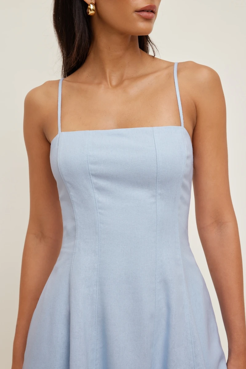 Ivory Linen Mini Dress