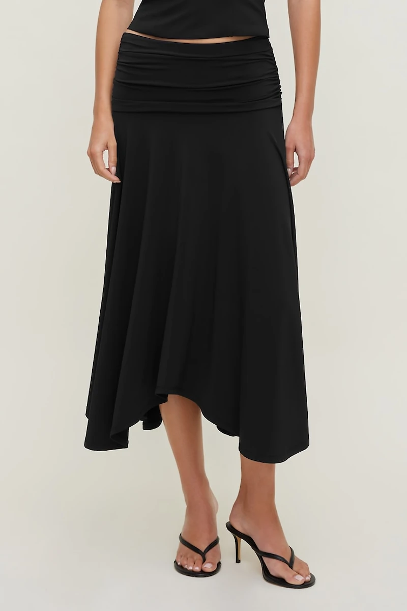 Sculpt Asymmetric Midi Skirt