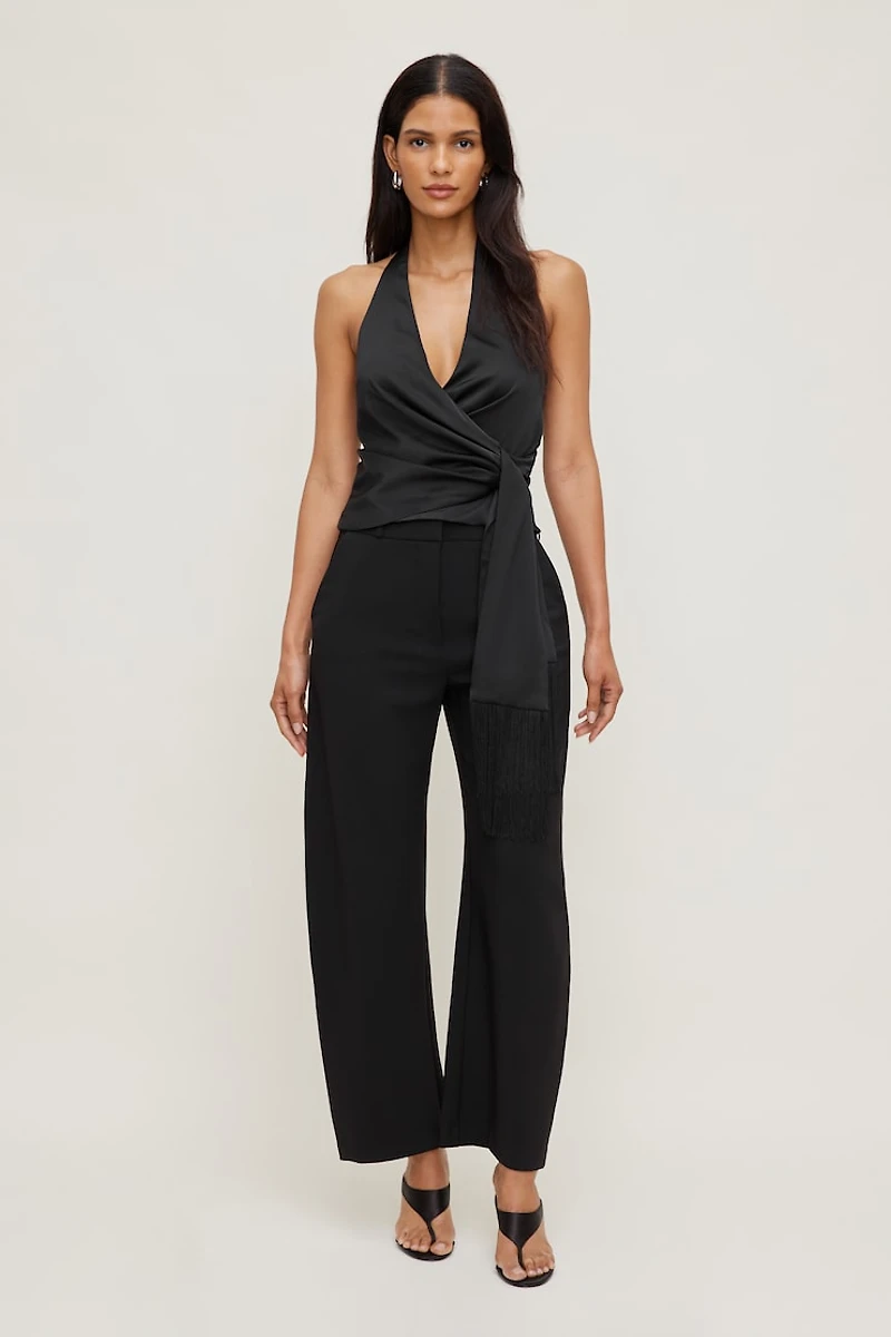 Fringe Satin Top