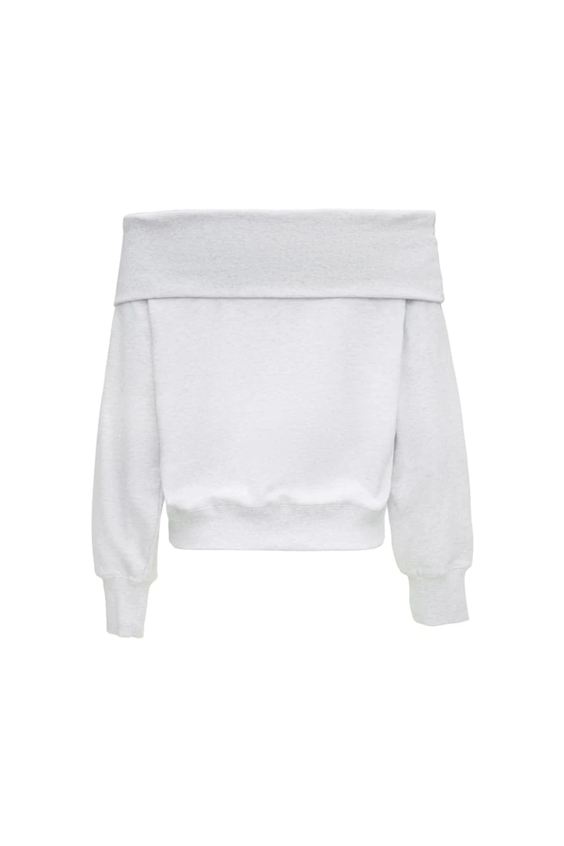 SoftTerry Foldover Off Shoulder Sweatshirt