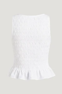 Shirred Poplin Tank Top