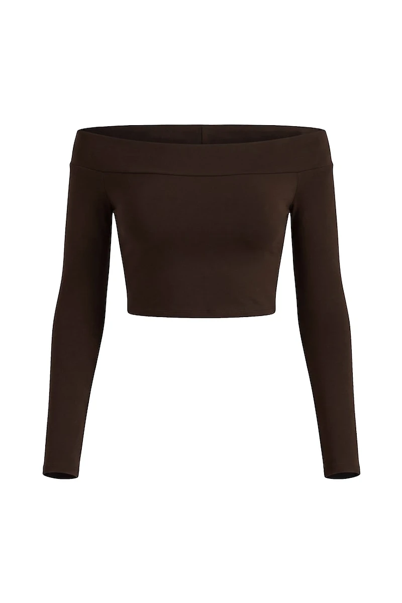 Sleek Off Shoulder Long Sleeve Top