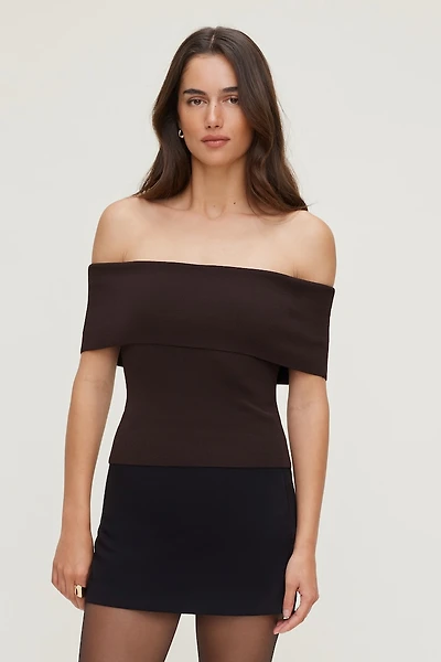 Foldover Off Shoulder Sweater