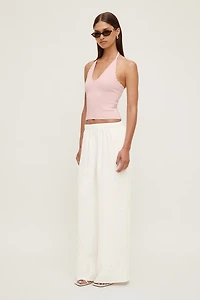Scallop Trim Sweater Halter Top