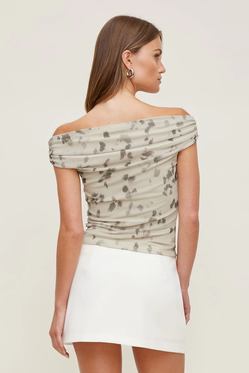 Off Shoulder Mesh Top