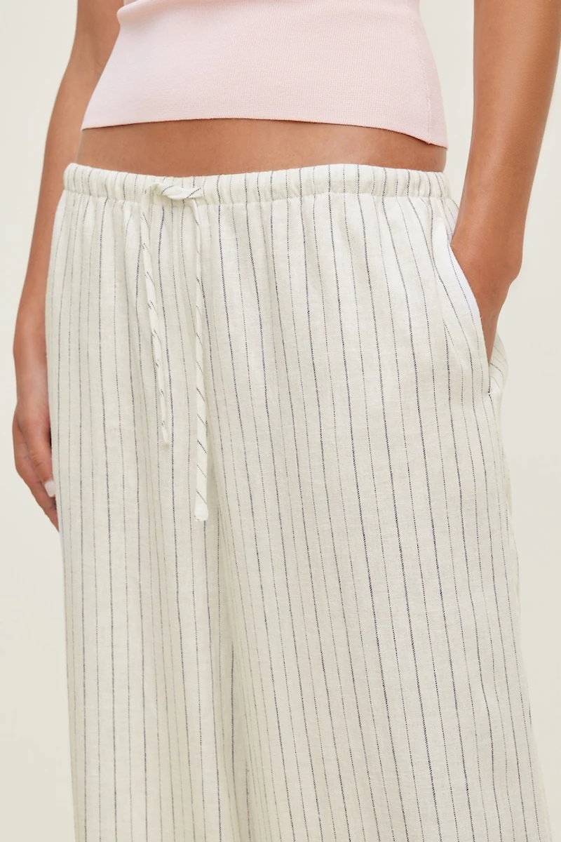 Pantalon en lin à jambe large Leo
