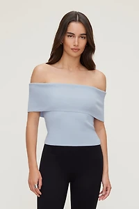 Foldover Off Shoulder Sweater