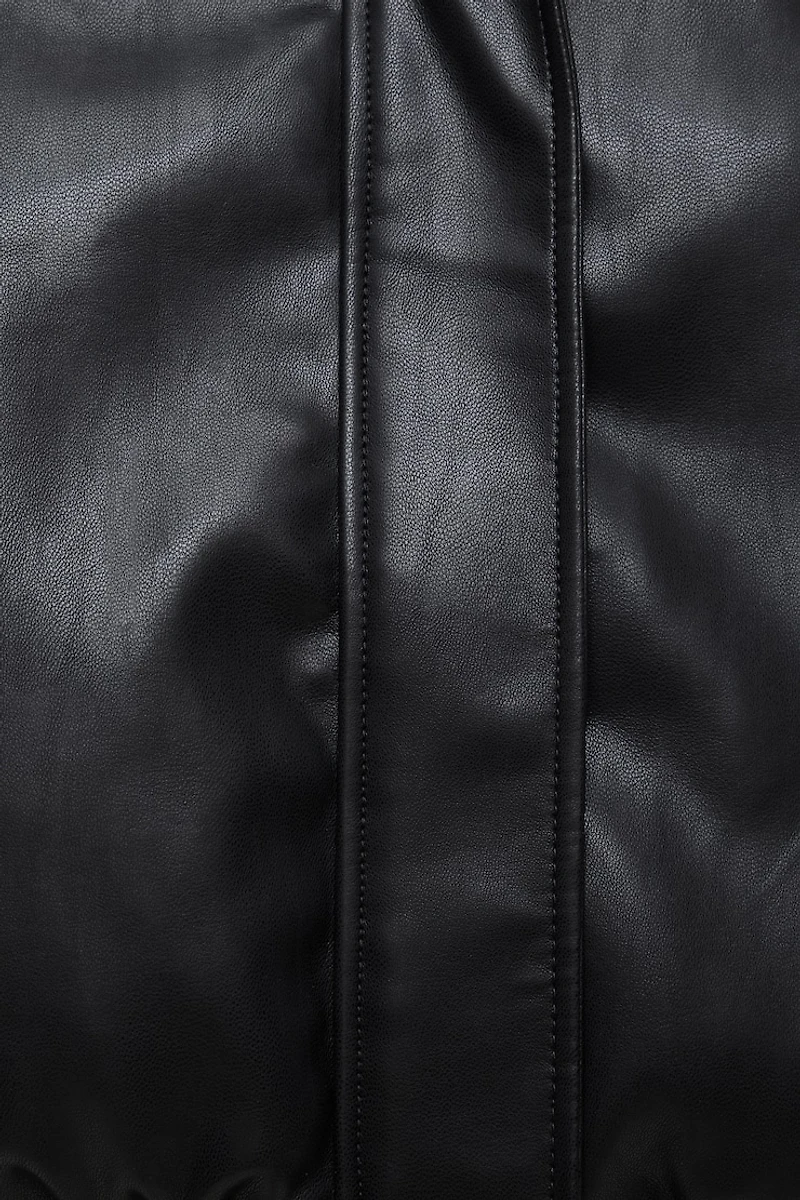 Brynn Faux Leather Bomber Jacket