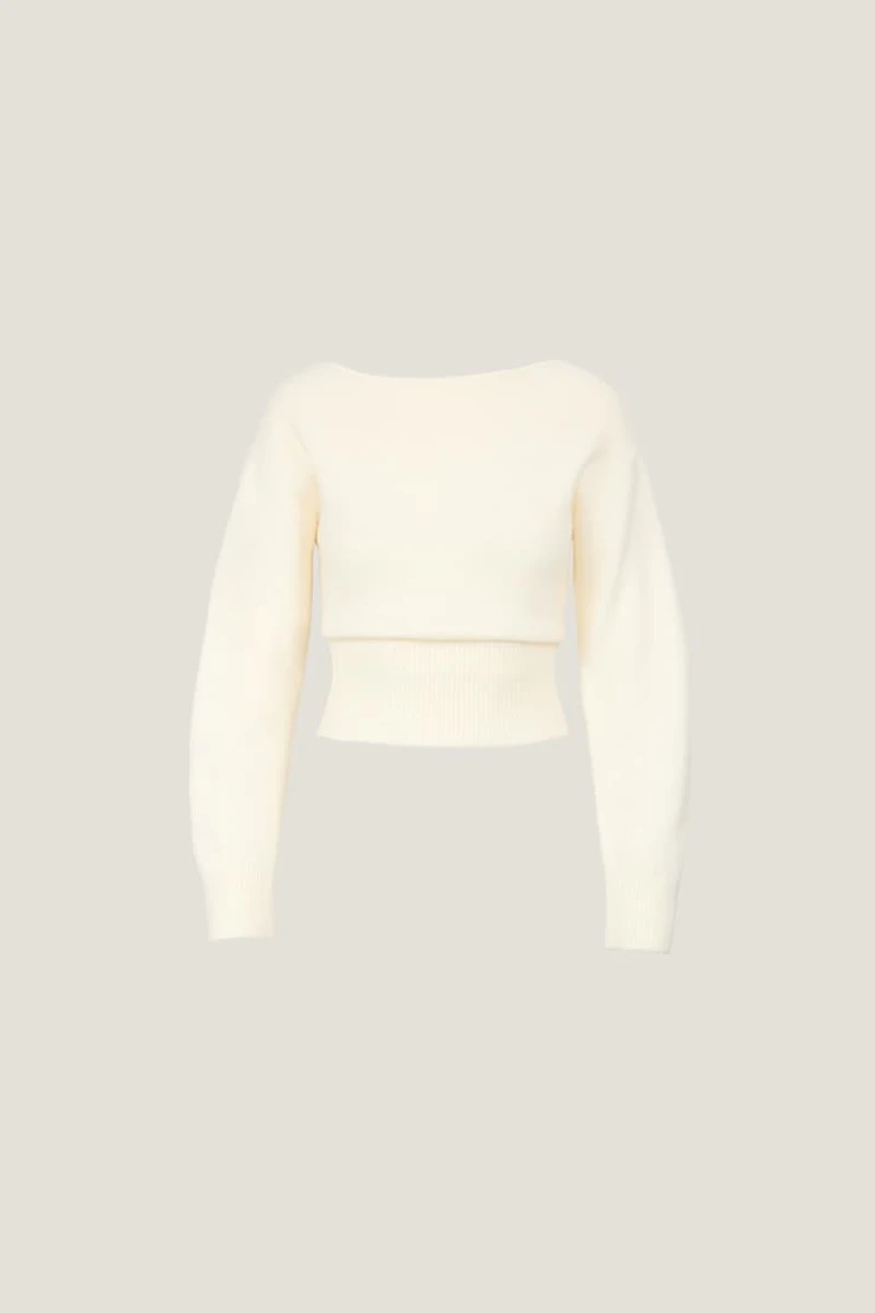 Juliet Cinched Boat Neck Sweater