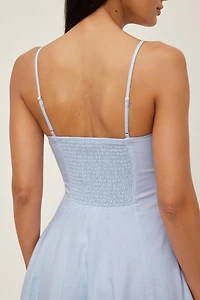Ivory Linen Mini Dress