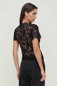 Lace Short Sleeve Blouse