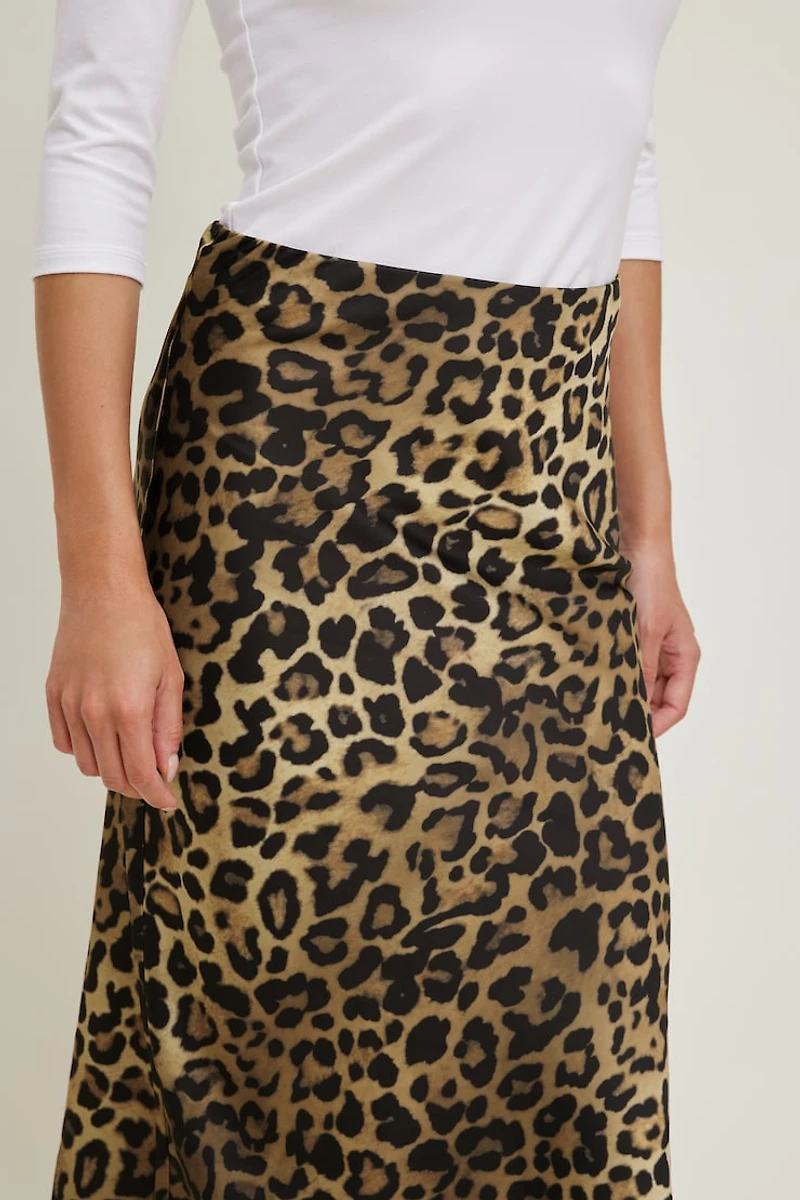 Jupe midi en satin Delila