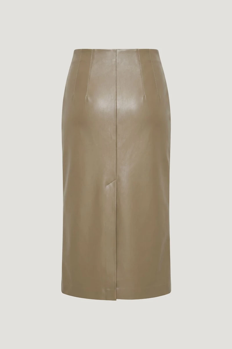 Shiloh Faux Leather Midi Skirt