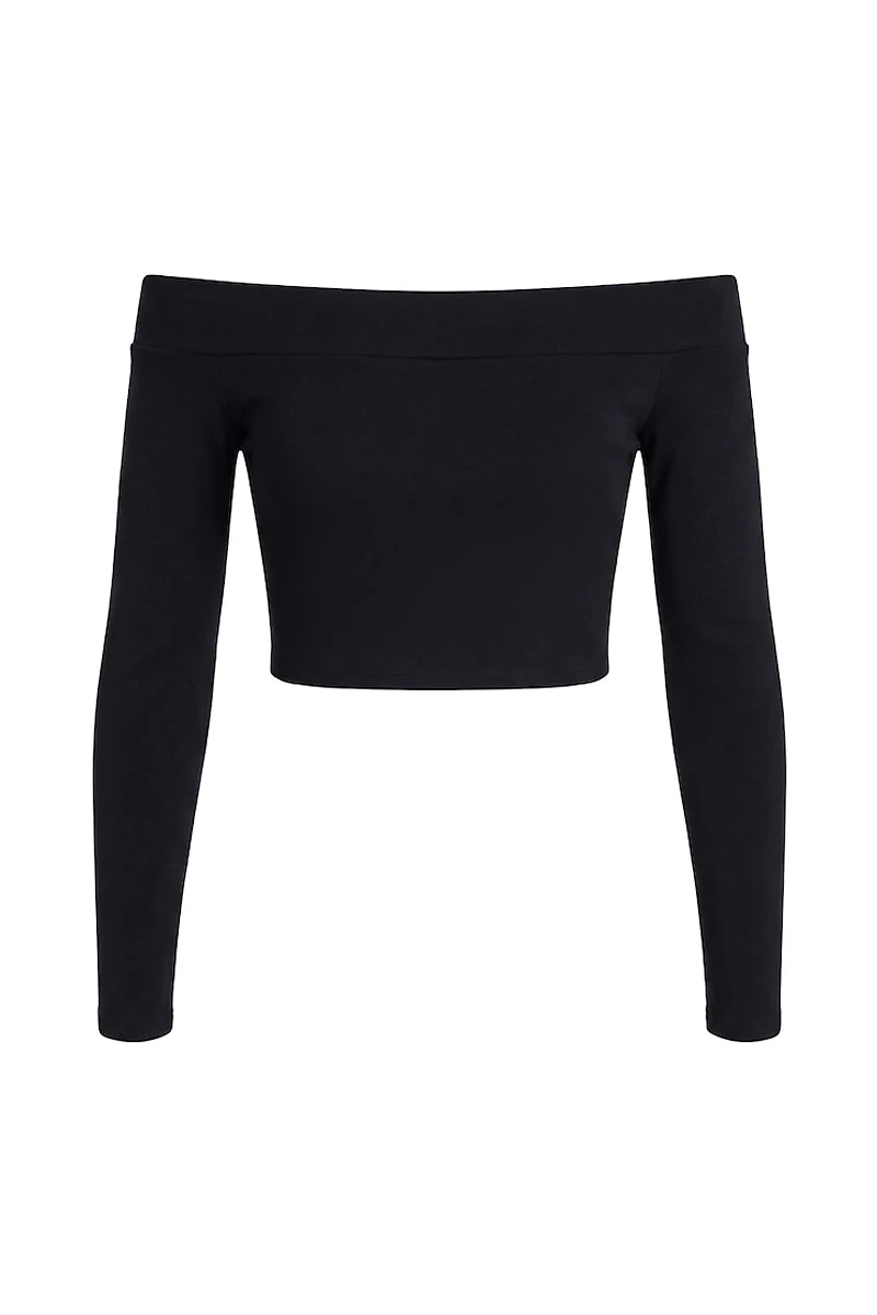 Sleek Off Shoulder Long Sleeve Top