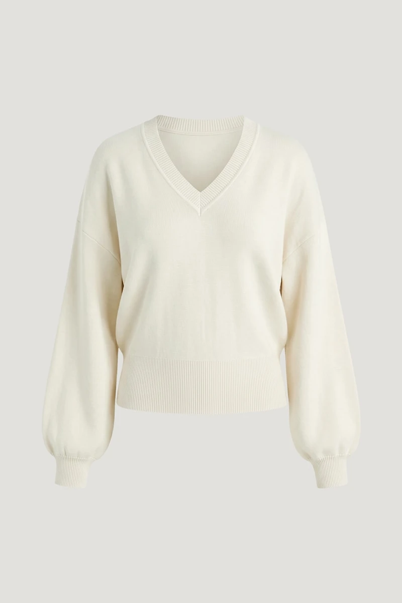 Cinched V Neck Sweater