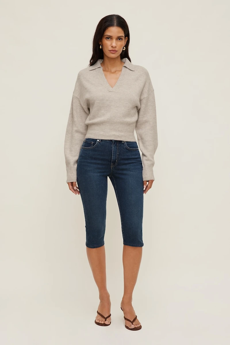 Audrey Cinched Polo Sweater