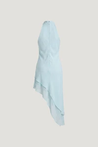 Asymmetric Satin Maxi Dress
