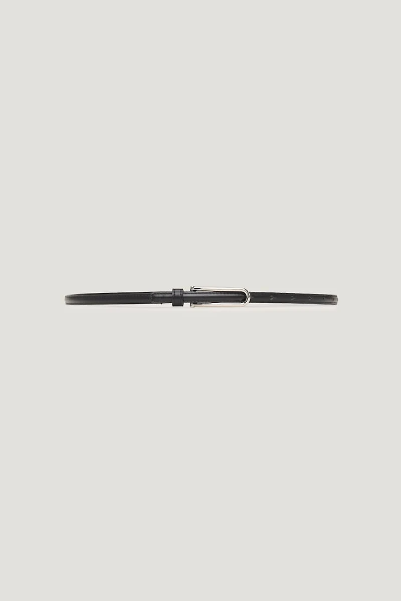 Ceinture ovale mince en faux cuir