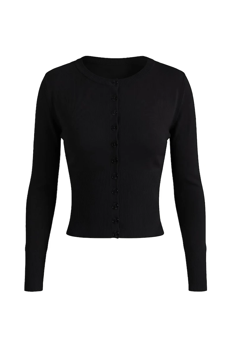 Cardigan épuré à taille cintrée